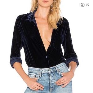 L'Academie Velvet Blouse - Deep Blue